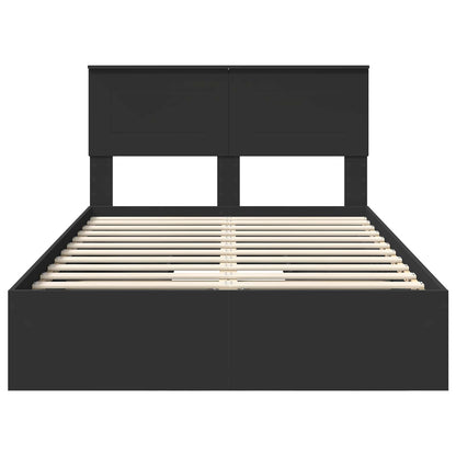 vidaXL Aufbewahrungsbett Schwarz 135 x 190 cm Holzwerkstoff