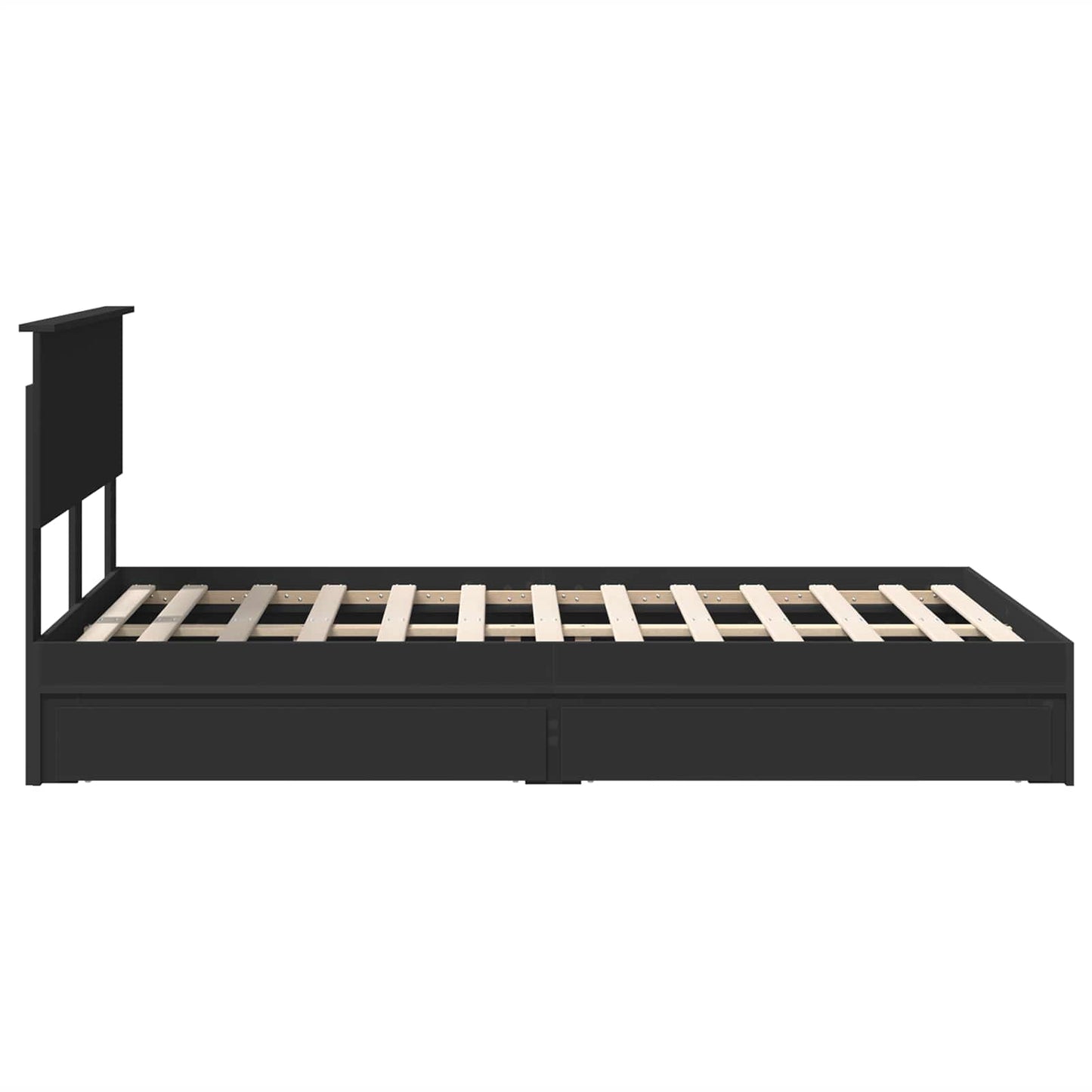 vidaXL Aufbewahrungsbett Schwarz 135 x 190 cm Holzwerkstoff