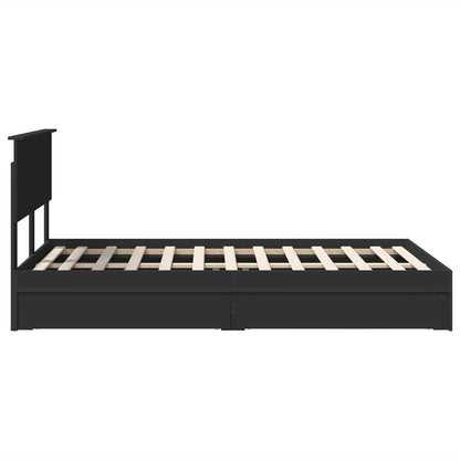 vidaXL Aufbewahrungsbett Schwarz 135 x 190 cm Holzwerkstoff