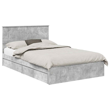 vidaXL Aufbewahrungsbett Beton Grau 135 x 190 cm Holzwerkstoff