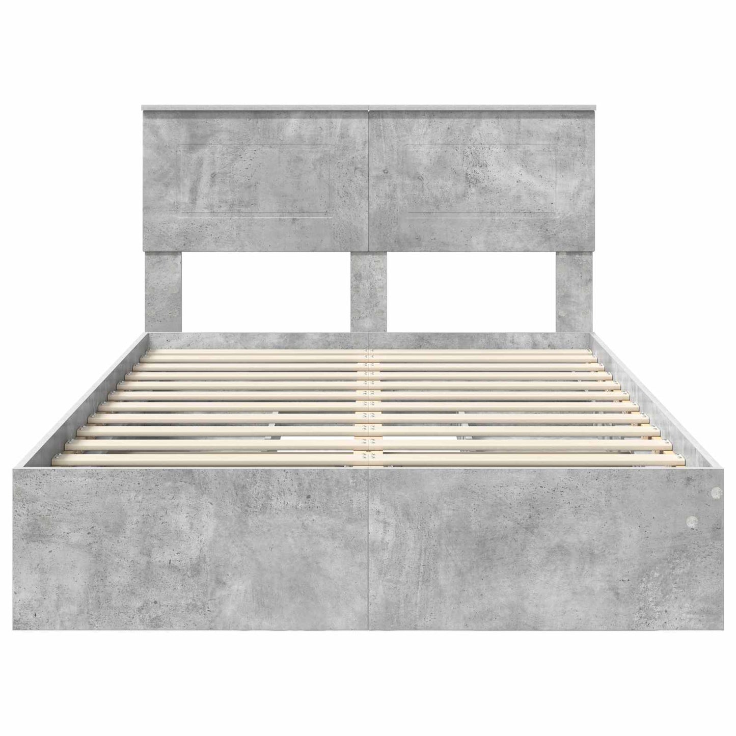 vidaXL Aufbewahrungsbett Beton Grau 135 x 190 cm Holzwerkstoff