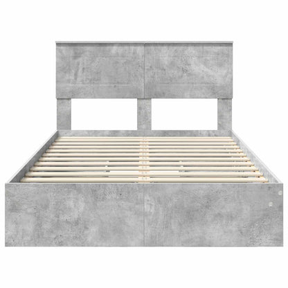 vidaXL Aufbewahrungsbett Beton Grau 135 x 190 cm Holzwerkstoff