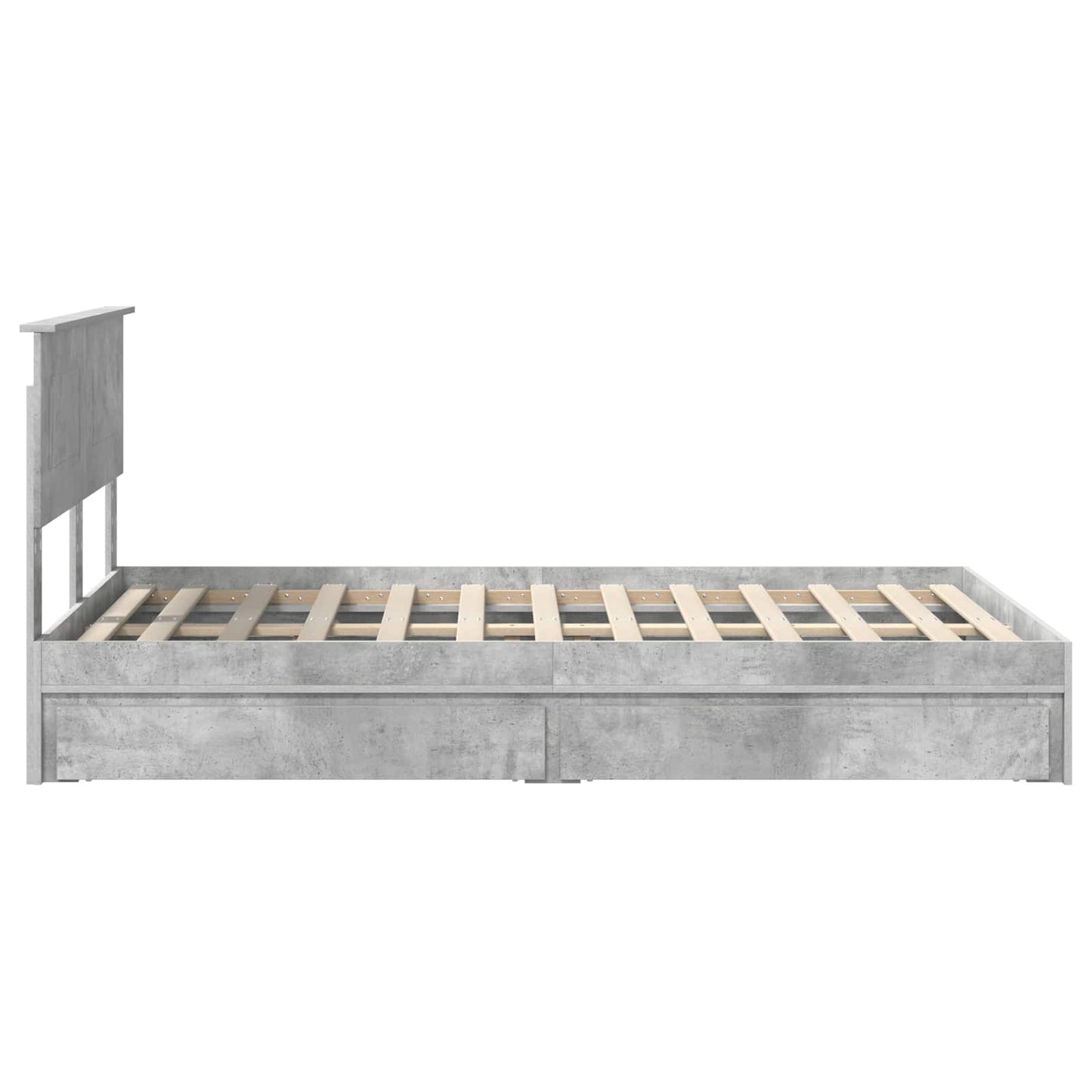 vidaXL Aufbewahrungsbett Beton Grau 135 x 190 cm Holzwerkstoff