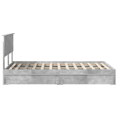 vidaXL Aufbewahrungsbett Beton Grau 135 x 190 cm Holzwerkstoff