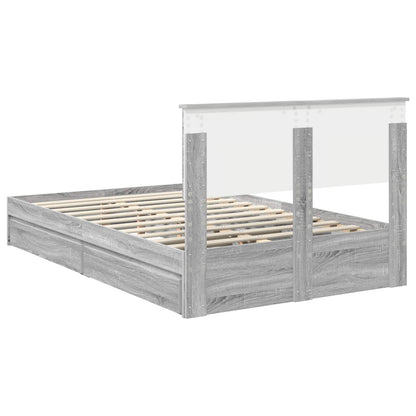 vidaXL Aufbewahrungsbett Graues Sonoma 135 x 190 cm Holzwerkstoff