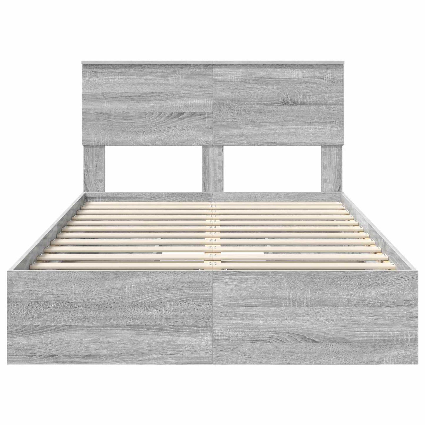 vidaXL Aufbewahrungsbett Graues Sonoma 135 x 190 cm Holzwerkstoff
