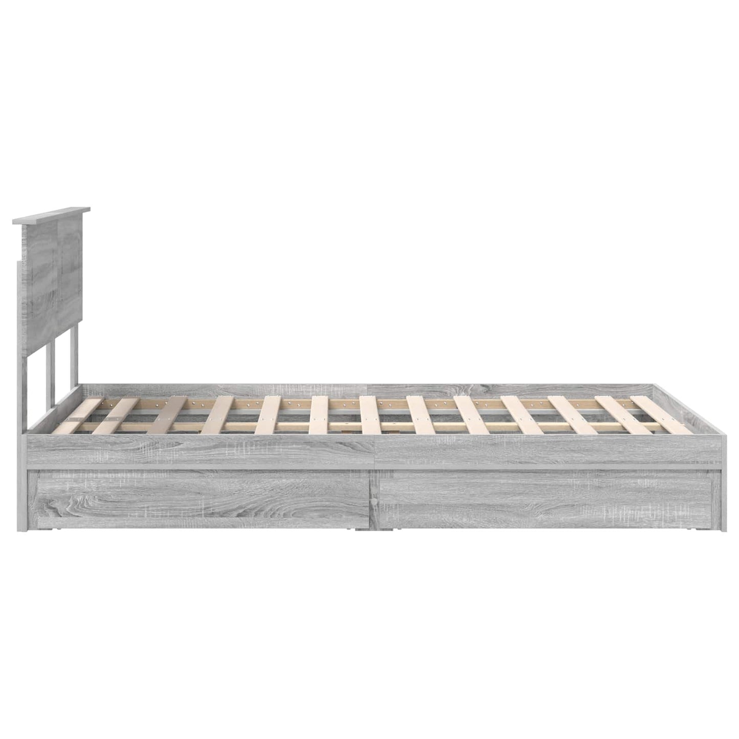 vidaXL Aufbewahrungsbett Graues Sonoma 135 x 190 cm Holzwerkstoff