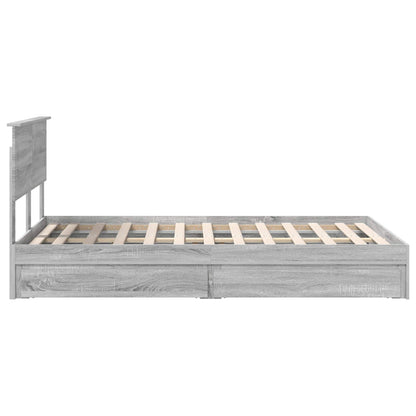 vidaXL Aufbewahrungsbett Graues Sonoma 135 x 190 cm Holzwerkstoff
