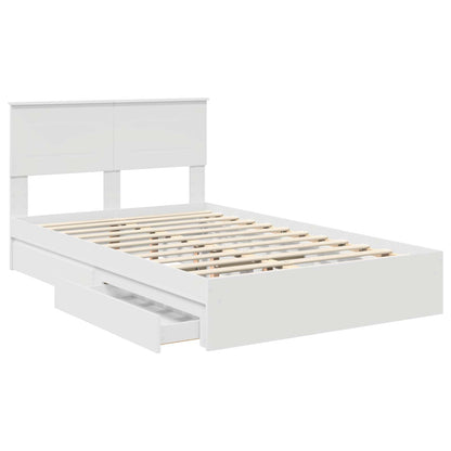 vidaXL Aufbewahrungsbett mit Kopfteil Weiß 120 x 190 cm Holzwerkstoff
