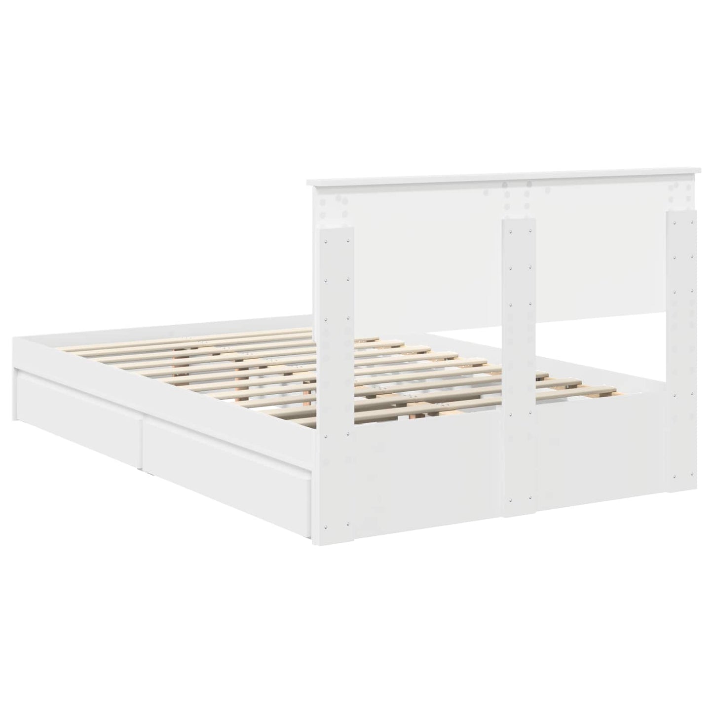 vidaXL Aufbewahrungsbett mit Kopfteil Weiß 120 x 190 cm Holzwerkstoff