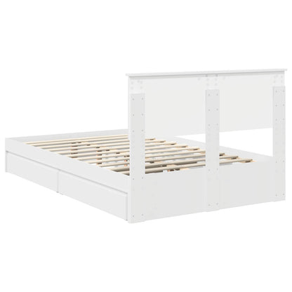 vidaXL Aufbewahrungsbett mit Kopfteil Weiß 120 x 190 cm Holzwerkstoff