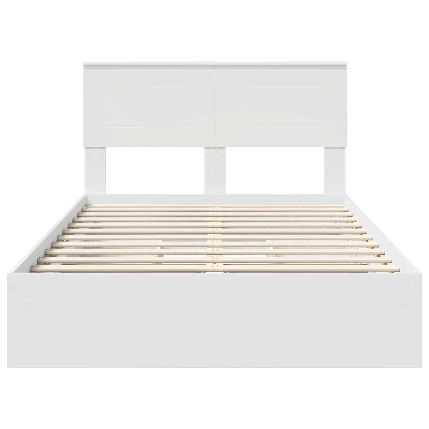 vidaXL Aufbewahrungsbett mit Kopfteil Weiß 120 x 190 cm Holzwerkstoff