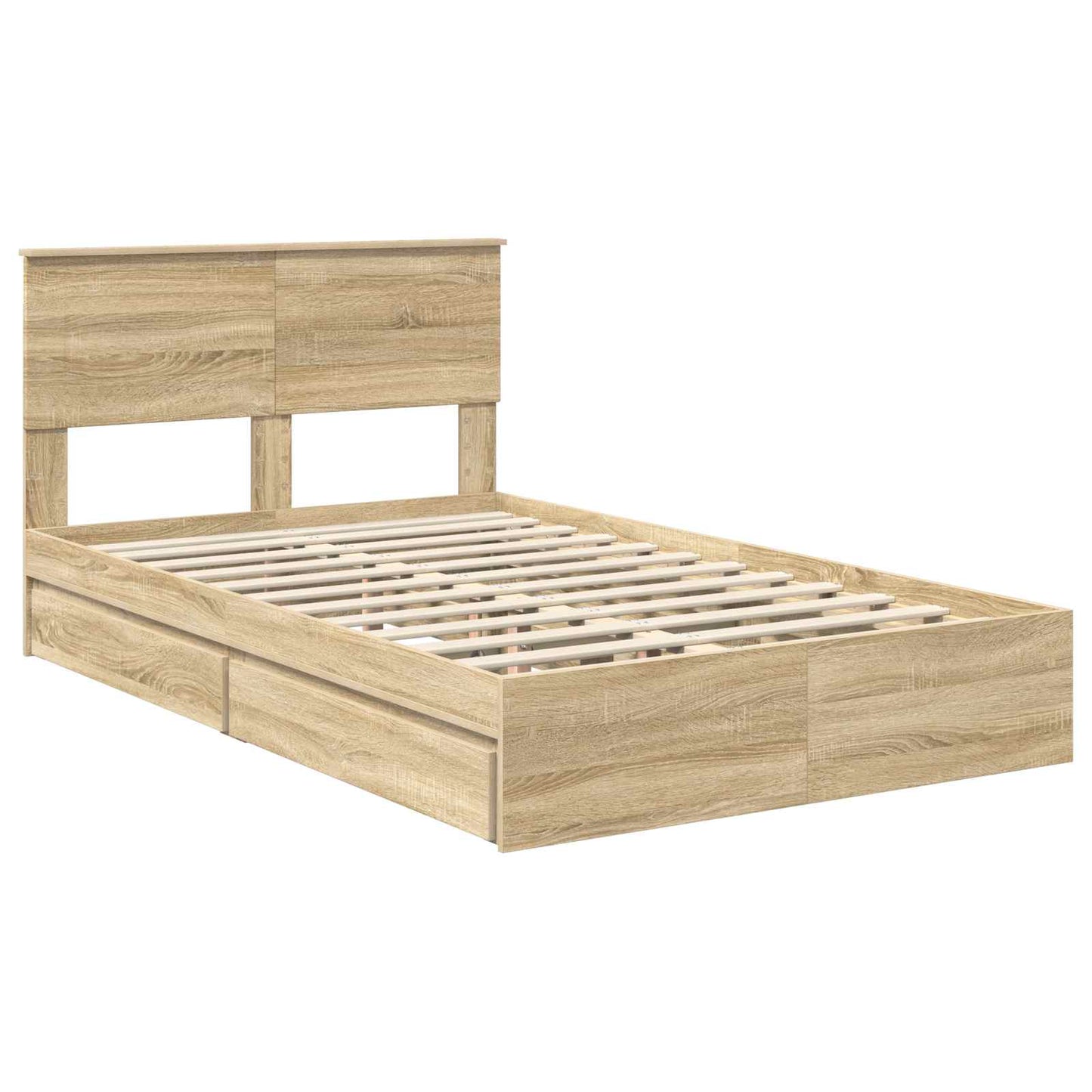 vidaXL Aufbewahrungsbett Sonoma-Eiche 120 x 190 cm Holzwerkstoff