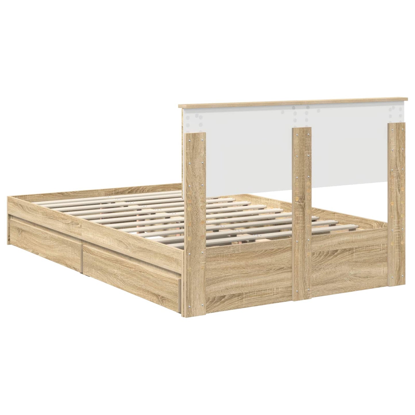 vidaXL Aufbewahrungsbett Sonoma-Eiche 120 x 190 cm Holzwerkstoff