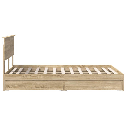 vidaXL Aufbewahrungsbett Sonoma-Eiche 120 x 200 cm Holzwerkstoff