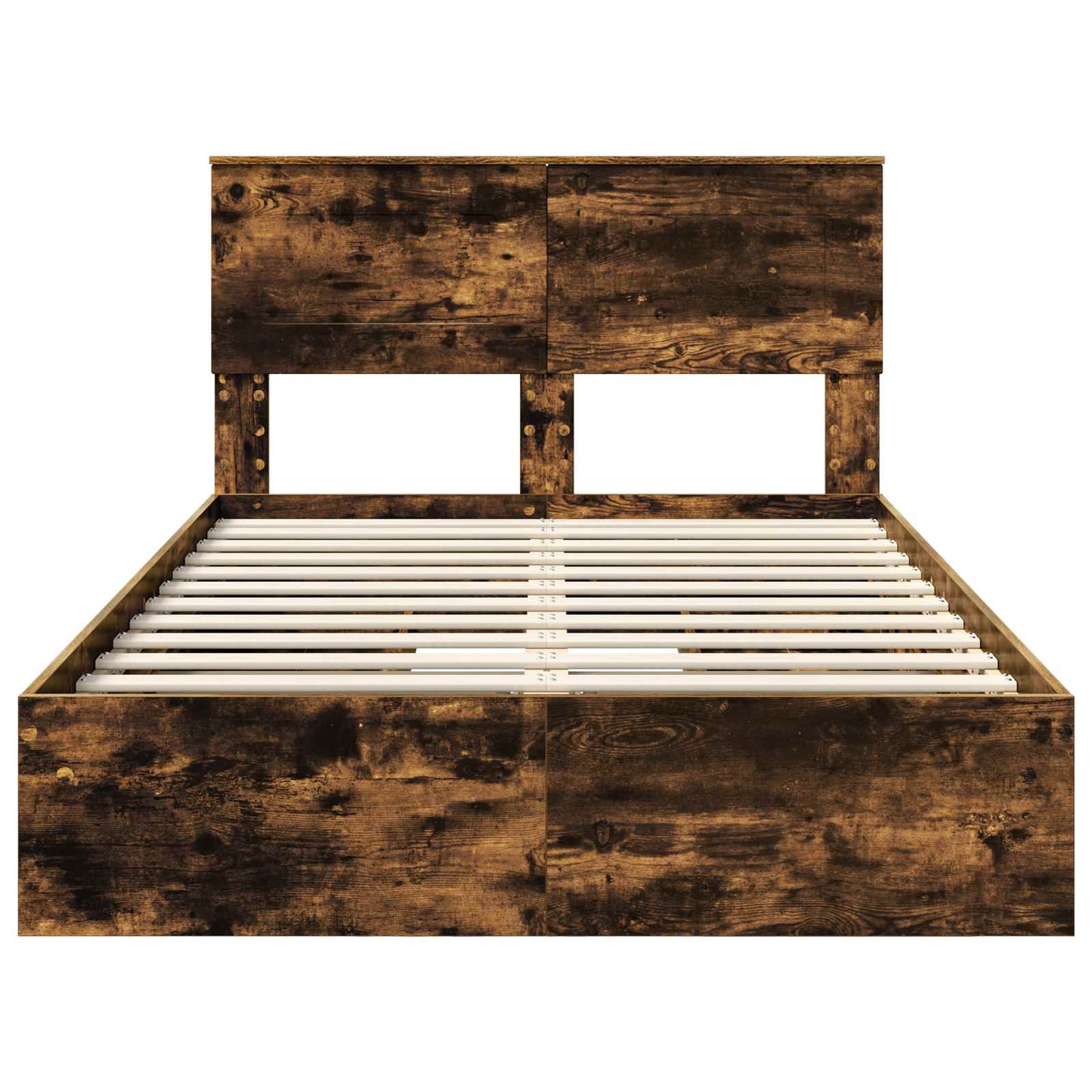 vidaXL Lit de rangement Chêne fumé 120 x 200 cm Bois d'ingénierie