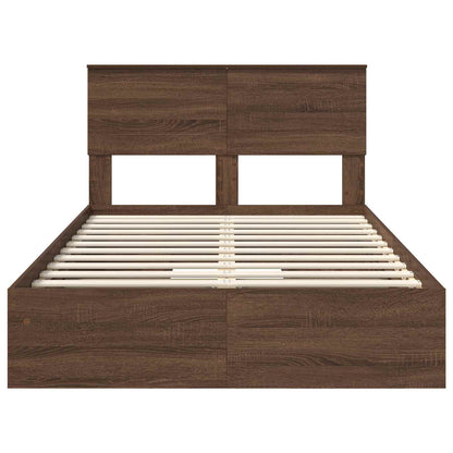 vidaXL Aufbewahrungsbett Braun Eichen-Optik 120 x 200 cm Holzwerkstoff