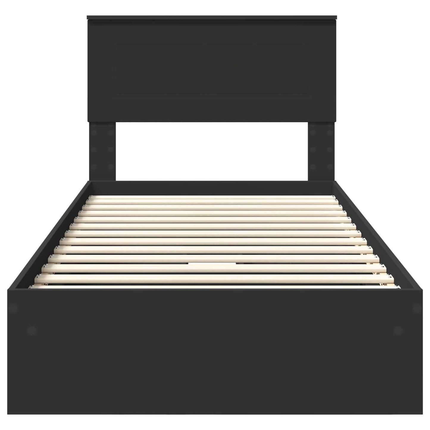 Aufbewahrungsbett Schwarz 100 x 200 cm Holzwerkstoff