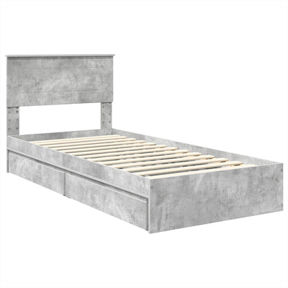 vidaXL Aufbewahrungsbett Beton Grau 90 x 200 cm Holzwerkstoff