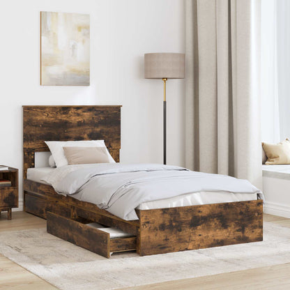 vidaXL Aufbewahrungsbett Geräucherte Eiche 100 x 200 cm Holzwerkstoff