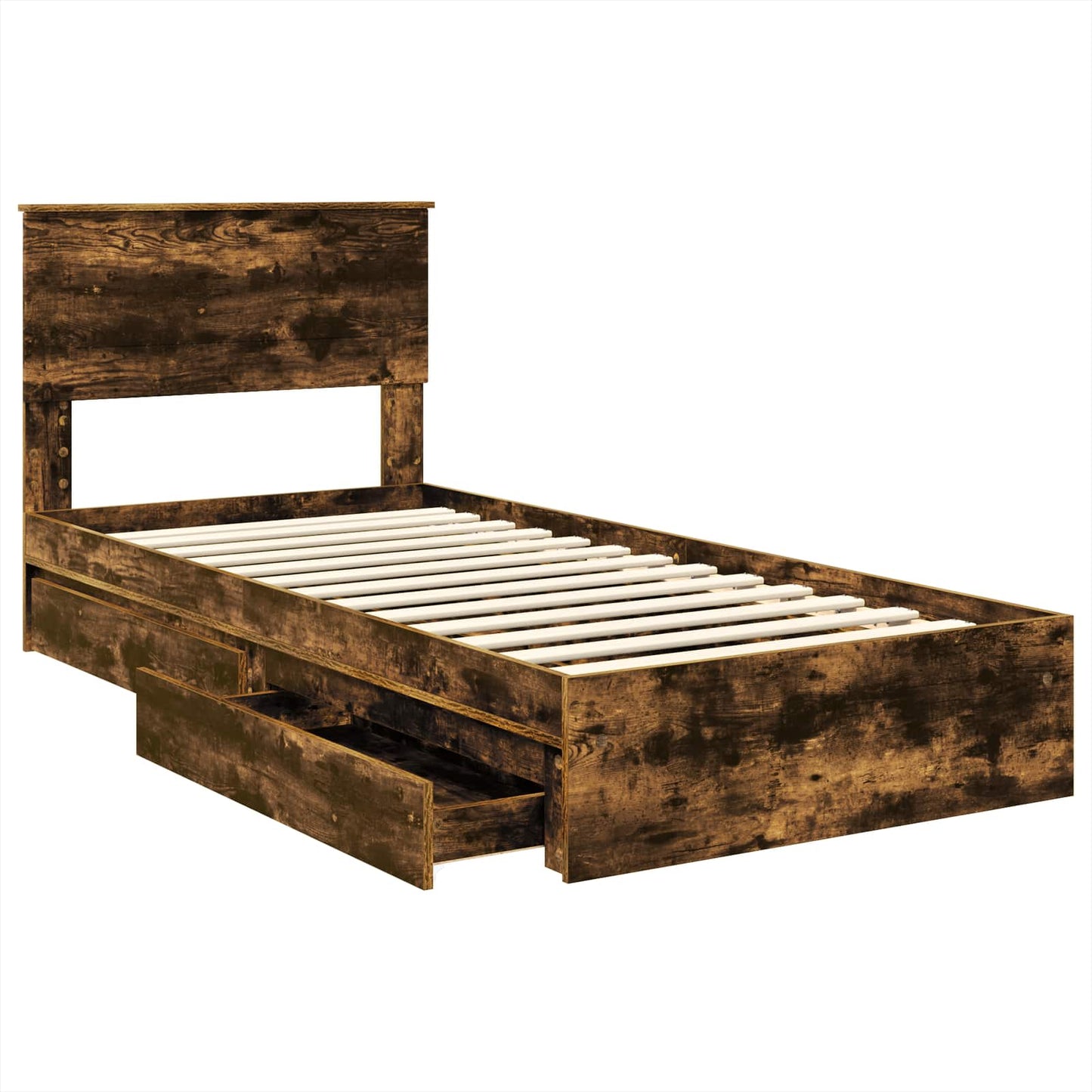 vidaXL Aufbewahrungsbett Geräucherte Eiche 100 x 200 cm Holzwerkstoff