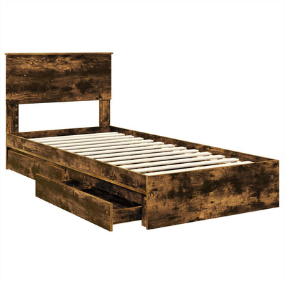 vidaXL Aufbewahrungsbett Geräucherte Eiche 100 x 200 cm Holzwerkstoff