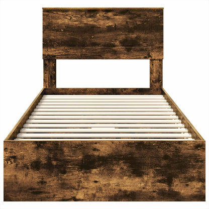 vidaXL Aufbewahrungsbett Geräucherte Eiche 100 x 200 cm Holzwerkstoff