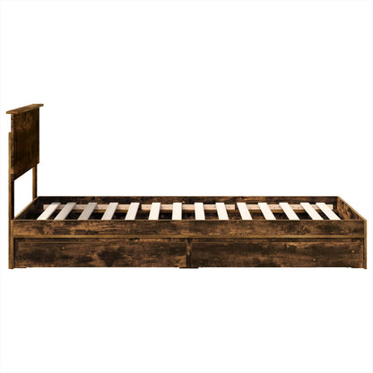 vidaXL Aufbewahrungsbett Geräucherte Eiche 100 x 200 cm Holzwerkstoff