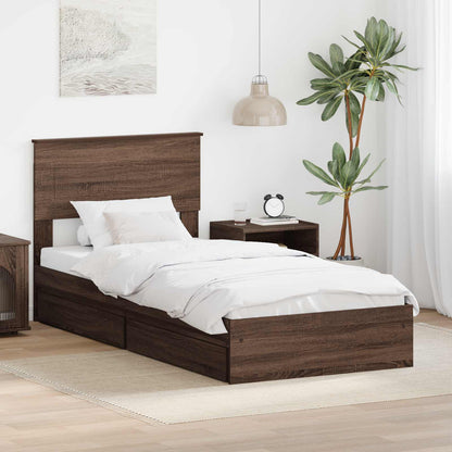 vidaXL Aufbewahrungsbett Braun Eichen-Optik 100 x 200 cm Holzwerkstoff