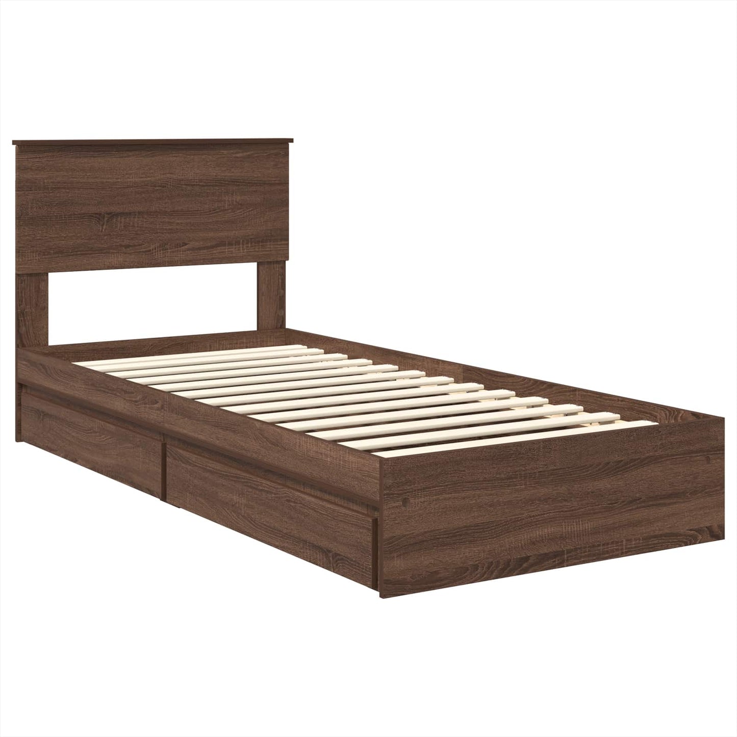 vidaXL Aufbewahrungsbett Braun Eichen-Optik 100 x 200 cm Holzwerkstoff