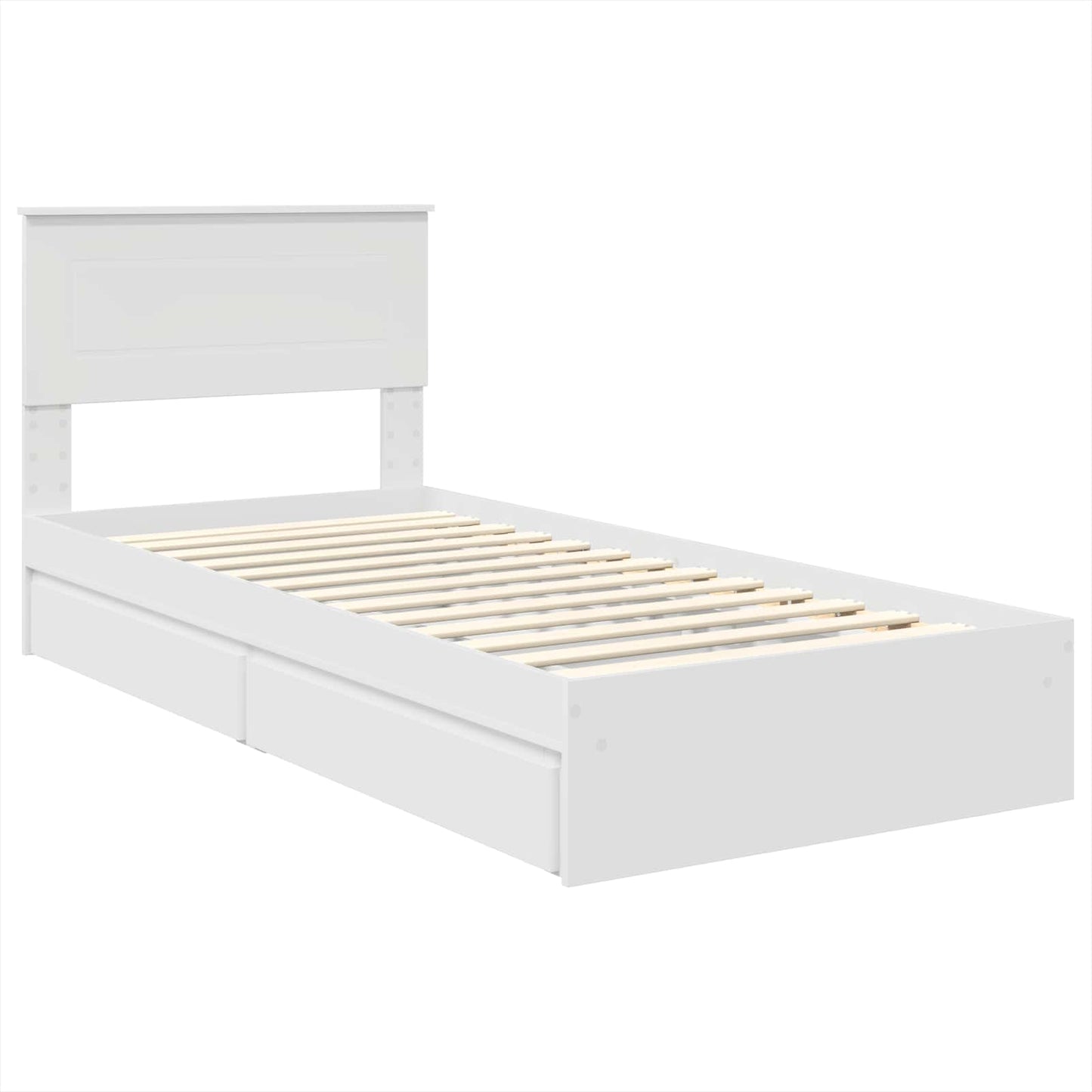 vidaXL Aufbewahrungsbett mit Kopfteil Weiß 90 x 190 cm Holzwerkstoff
