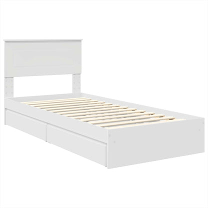 vidaXL Aufbewahrungsbett mit Kopfteil Weiß 90 x 190 cm Holzwerkstoff