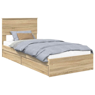 vidaXL Aufbewahrungsbett Sonoma-Eiche 90 x 190 cm Holzwerkstoff