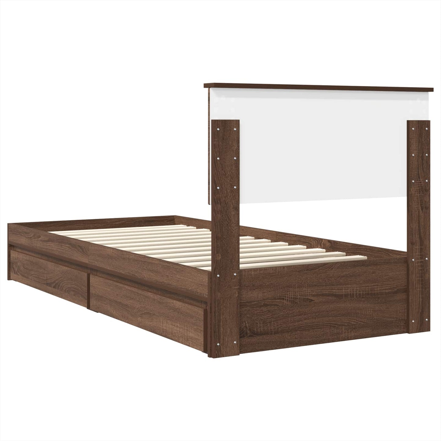 vidaXL Lit de rangement Chêne marron 90 x 190 cm Bois d'ingénierie