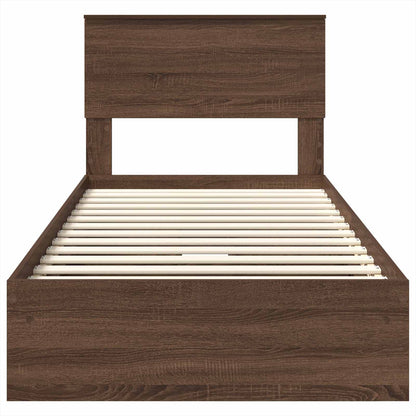 vidaXL Lit de rangement Chêne marron 90 x 190 cm Bois d'ingénierie