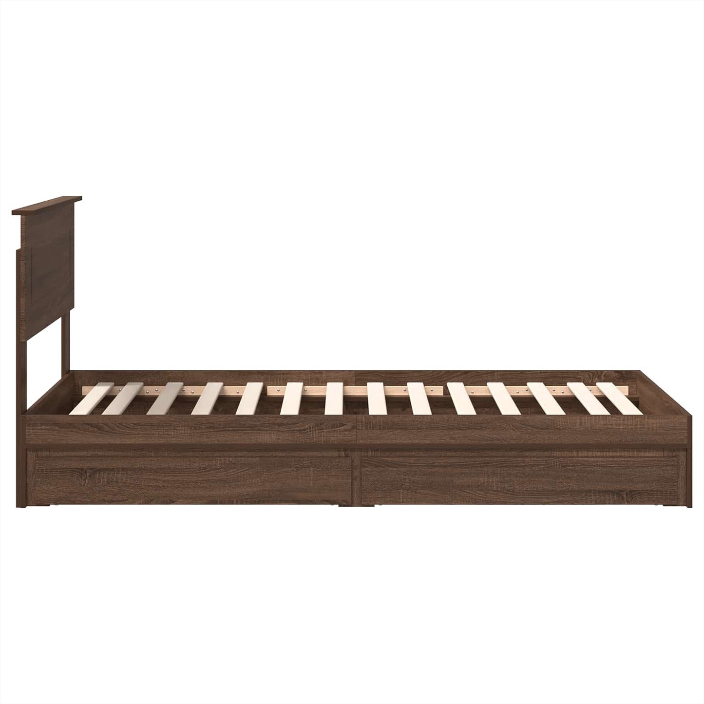 vidaXL Lit de rangement Chêne marron 90 x 190 cm Bois d'ingénierie
