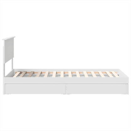 vidaXL Lit de rangement avec tête de lit Blanc 90 x 200 cm Bois d'ingénierie
