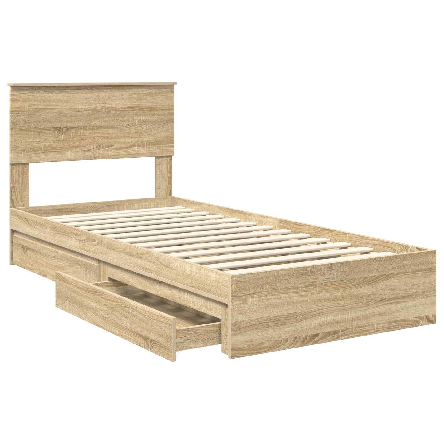 vidaXL Lit de rangement chêne Sonoma 90 x 200 cm Aggloméré