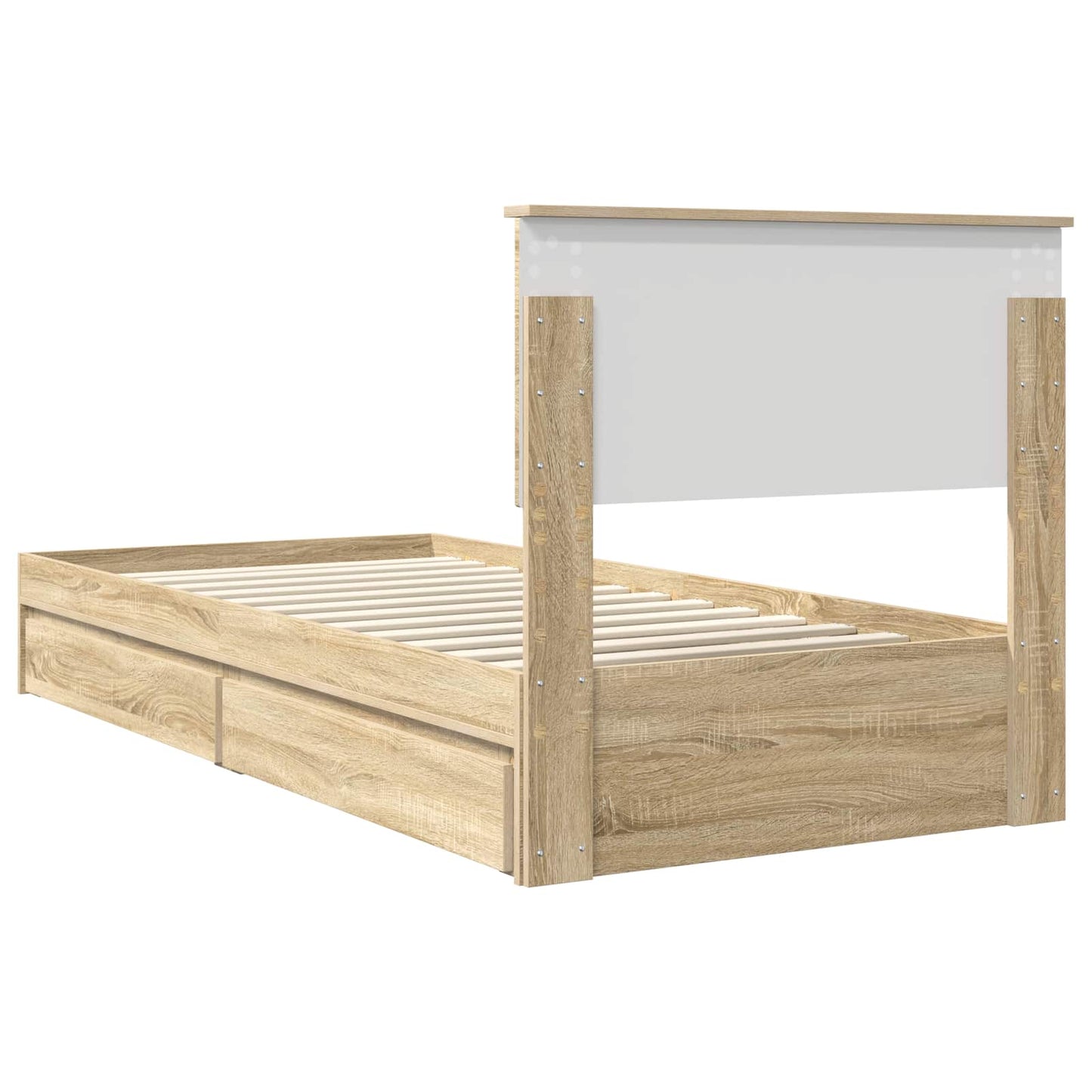 vidaXL Lit de rangement chêne Sonoma 90 x 200 cm Aggloméré