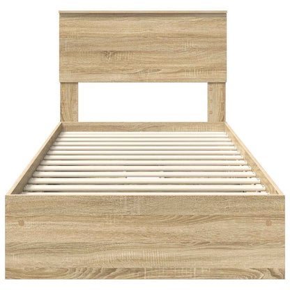vidaXL Lit de rangement chêne Sonoma 90 x 200 cm Aggloméré