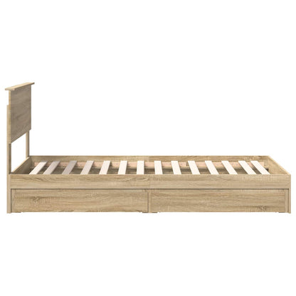 vidaXL Lit de rangement chêne Sonoma 90 x 200 cm Aggloméré