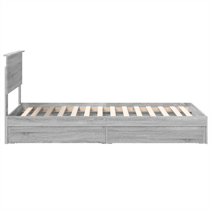 vidaXL Lit de rangement gris sonoma 90 x 200 cm Aggloméré