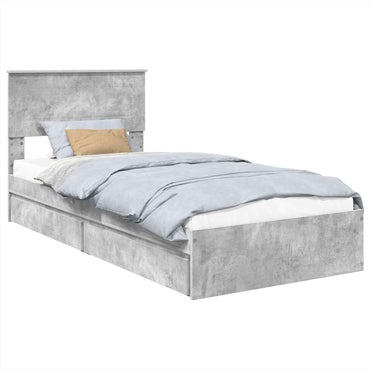 vidaXL Aufbewahrungsbett Beton Grau 70 x 190 cm Holzwerkstoff