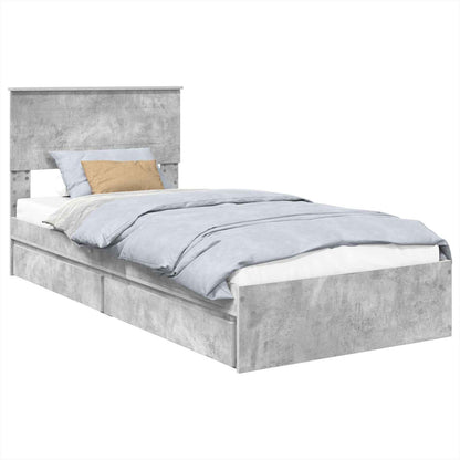 vidaXL Aufbewahrungsbett Beton Grau 70 x 190 cm Holzwerkstoff
