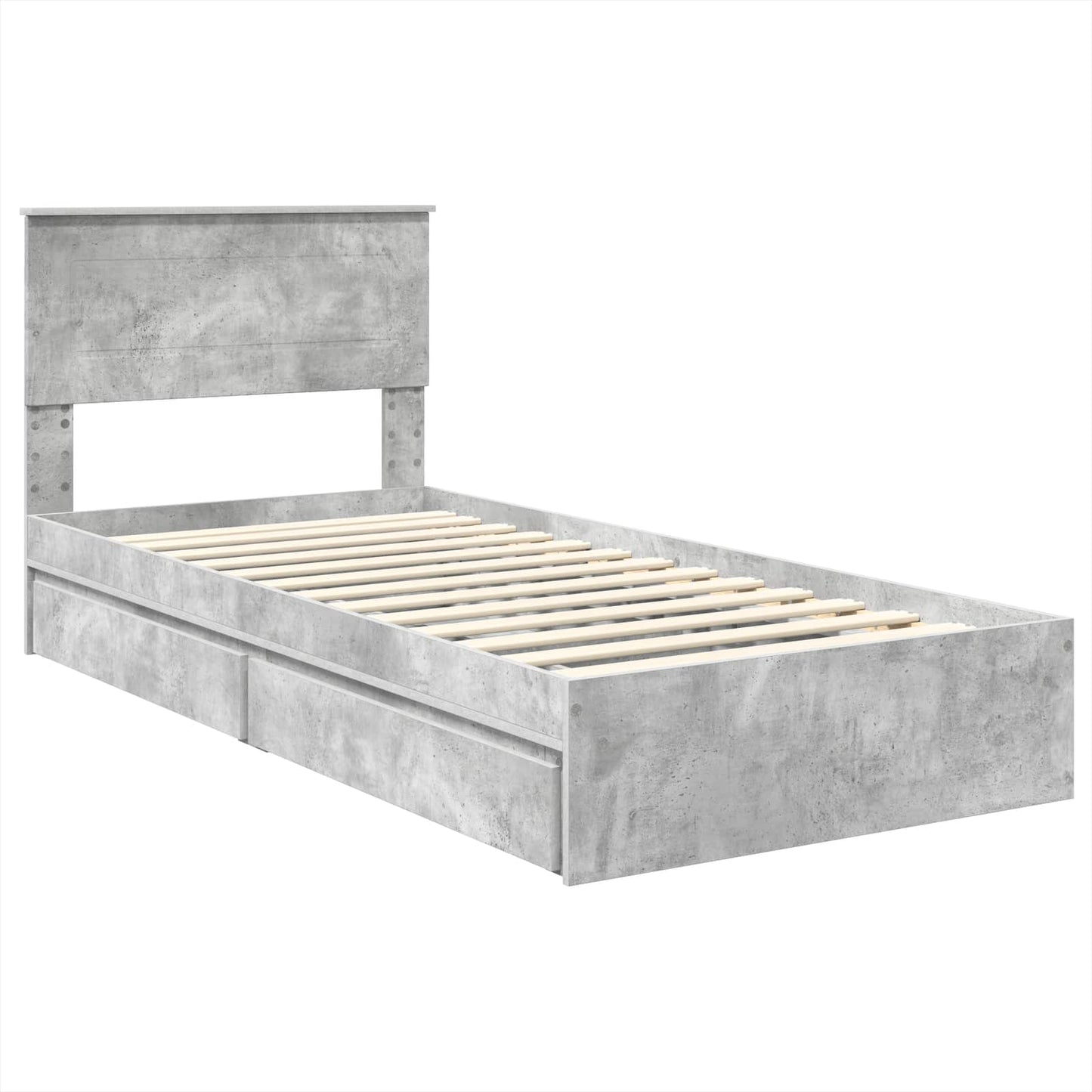 vidaXL Aufbewahrungsbett Beton Grau 70 x 190 cm Holzwerkstoff