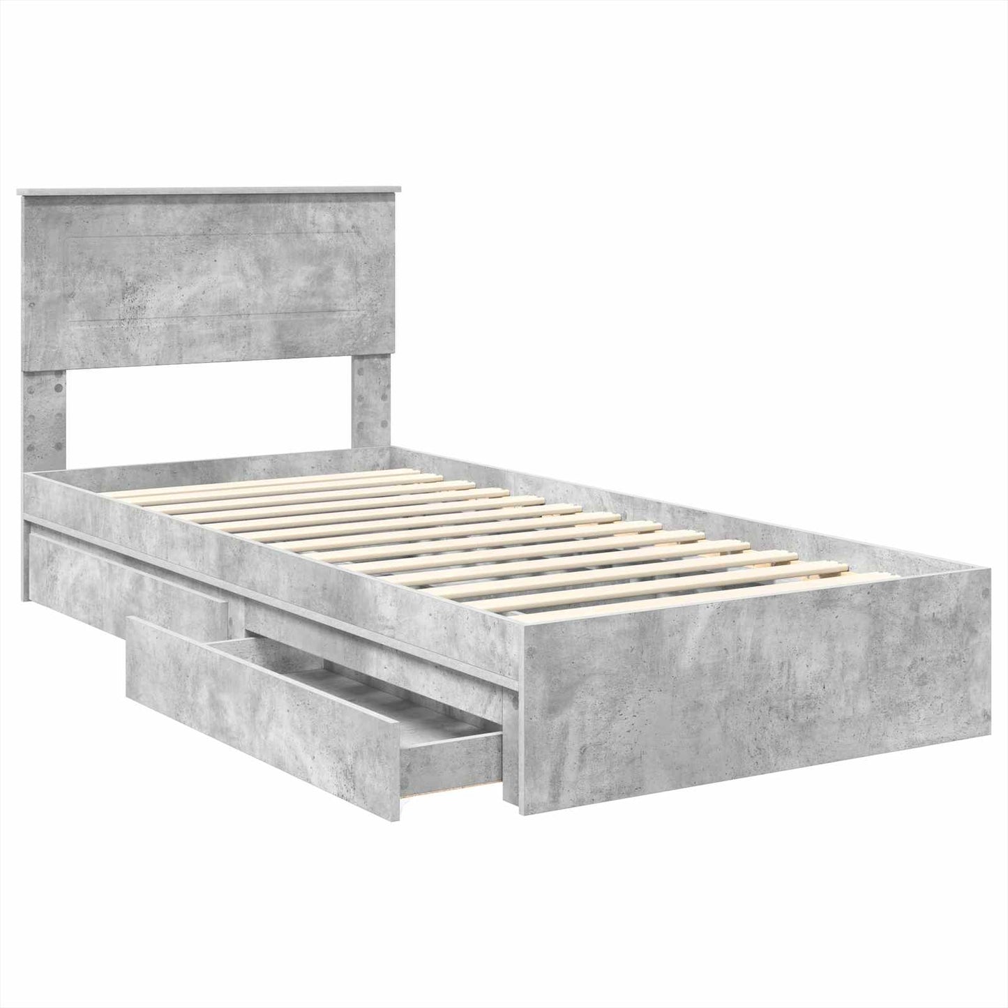 vidaXL Aufbewahrungsbett Beton Grau 70 x 190 cm Holzwerkstoff