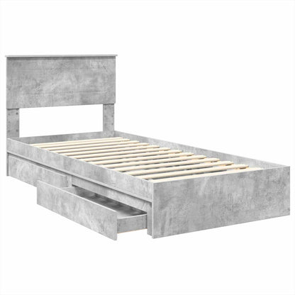 vidaXL Aufbewahrungsbett Beton Grau 70 x 190 cm Holzwerkstoff