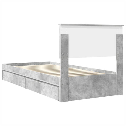 vidaXL Aufbewahrungsbett Beton Grau 70 x 190 cm Holzwerkstoff