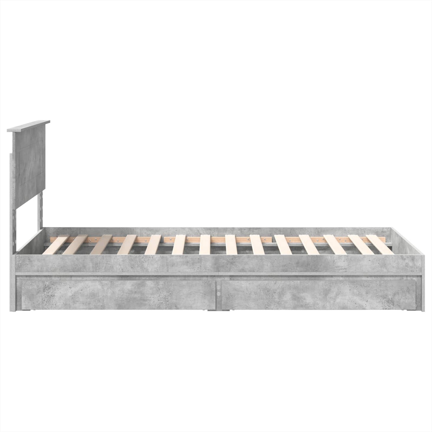 vidaXL Aufbewahrungsbett Beton Grau 70 x 190 cm Holzwerkstoff