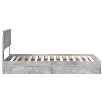 vidaXL Aufbewahrungsbett Beton Grau 70 x 190 cm Holzwerkstoff